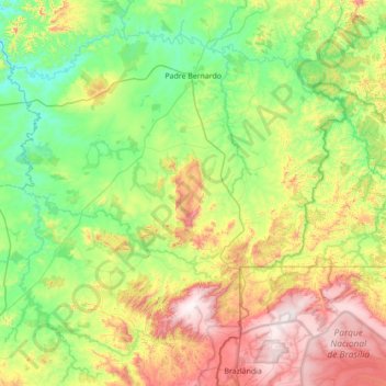 Padre Bernardo topographic map, elevation, terrain