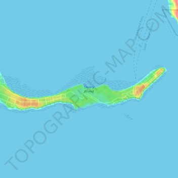 Savary Island topographic map, elevation, terrain