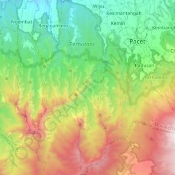 Gumeng topographic map, elevation, terrain