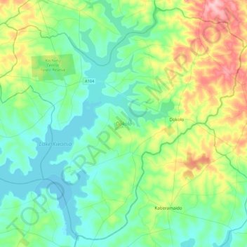 Dokolo topographic map, elevation, terrain