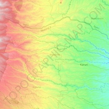 Kangema topographic map, elevation, terrain