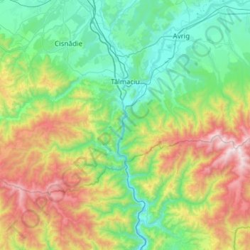 Talmesch topographic map, elevation, terrain