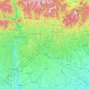 Argisch topographic map, elevation, terrain