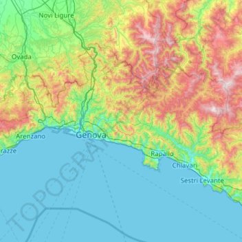 Genua topographic map, elevation, terrain