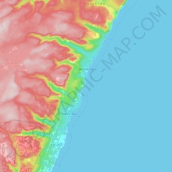 Wreck Cove topographic map, elevation, terrain