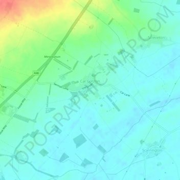 Car Colston topographic map, elevation, terrain