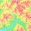 Auvergne-Rhône-Alpes topographic map, elevation, terrain