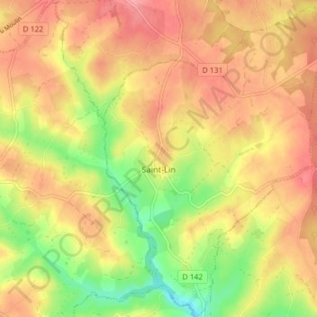 Saint-Lin topographic map, elevation, terrain