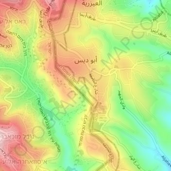 Abu Dis topographic map, elevation, terrain