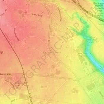 Keilor Downs topographic map, elevation, terrain