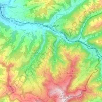 Trubschachen topographic map, elevation, terrain