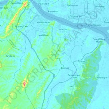 Palaran topographic map, elevation, terrain