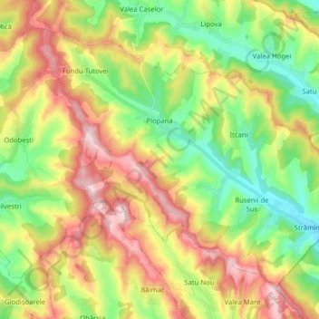 Plopana topographic map, elevation, terrain
