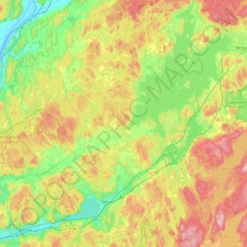 Lerums kommun topographic map, elevation, terrain