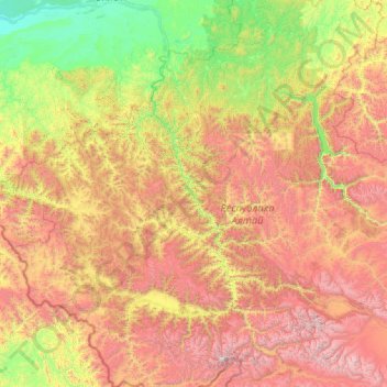 Katun topographic map, elevation, terrain