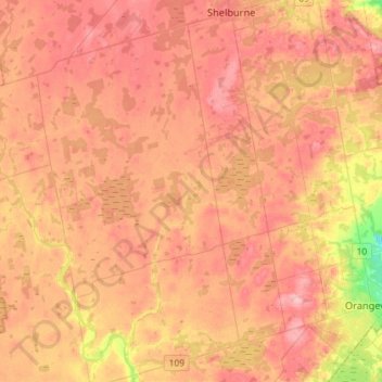 Amaranth topographic map, elevation, terrain