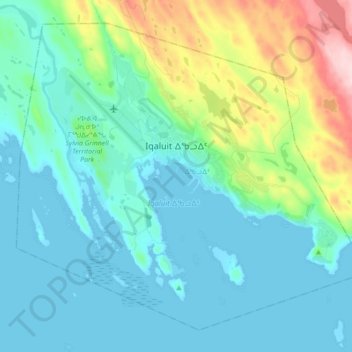 Iqaluit topographic map, elevation, terrain