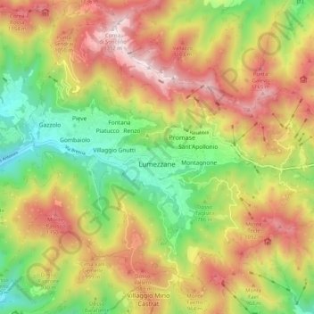Lumezzane topographic map, elevation, terrain