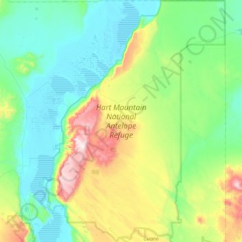 Hart Mountain National Antelope Refuge topographic map, elevation, terrain
