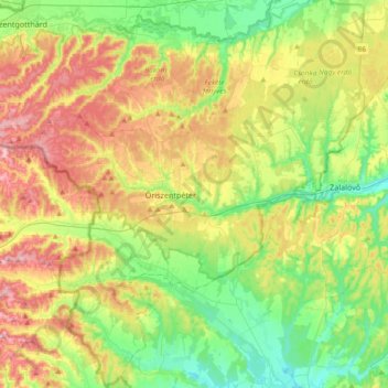 Őriszentpéteri kistérség topographic map, elevation, terrain