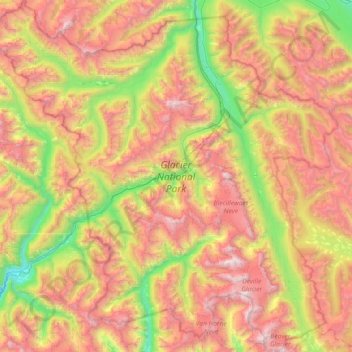 Glacier National Park topographic map, elevation, terrain