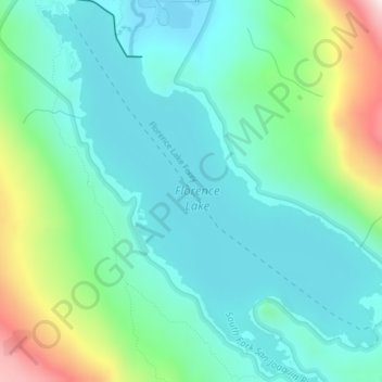 Florence Lake topographic map, elevation, terrain