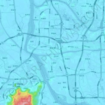 Nanzhuang topographic map, elevation, terrain