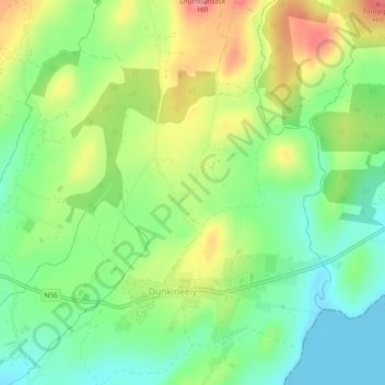 Cashelfean topographic map, elevation, terrain