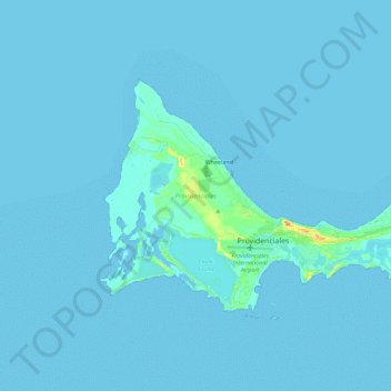 Providenciales topographic map, elevation, terrain