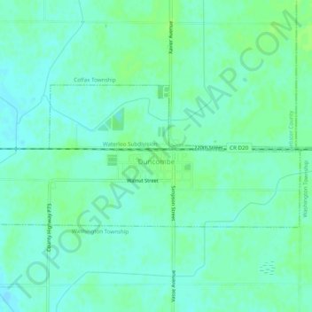 Duncombe topographic map, elevation, terrain