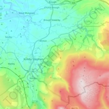 Kaber topographic map, elevation, terrain