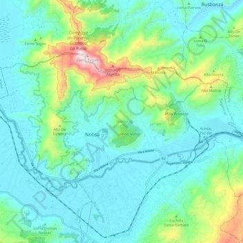 Nobsa topographic map, elevation, terrain