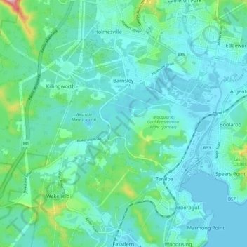 Cockle Creek topographic map, elevation, terrain