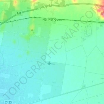 Nar Nar Goon topographic map, elevation, terrain