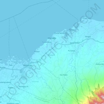 Manapla topographic map, elevation, terrain