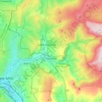 Hayfield topographic map, elevation, terrain