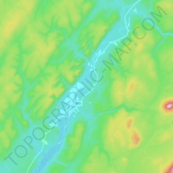 Tobique River topographic map, elevation, terrain