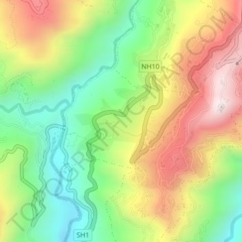 Tadong Ward topographic map, elevation, terrain