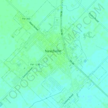 Needville topographic map, elevation, terrain