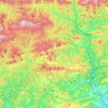 les Llosses topographic map, elevation, terrain