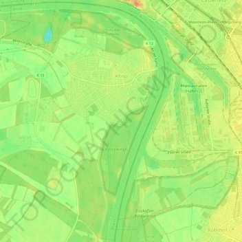 Altrip topographic map, elevation, terrain