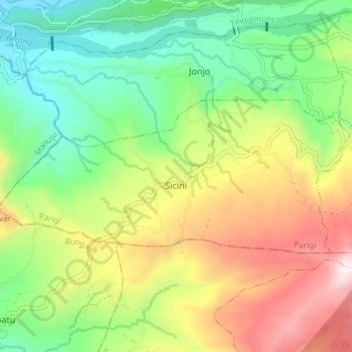 Sicini topographic map, elevation, terrain