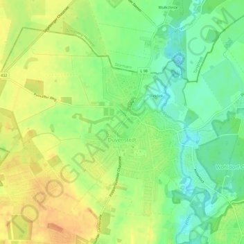 Duvenstedt topographic map, elevation, terrain