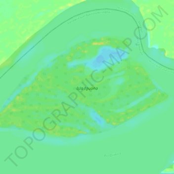 Isla Iguana topographic map, elevation, terrain