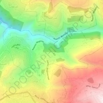 Bteghrine topographic map, elevation, terrain