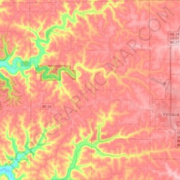 Town of Jefferson topographic map, elevation, terrain