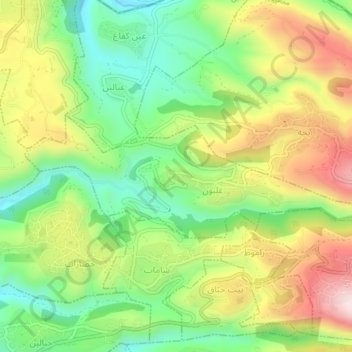 Ghalboun topographic map, elevation, terrain