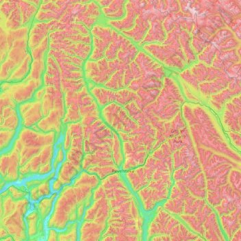 Area B (Shelter Bay/Mica Creek) topographic map, elevation, terrain