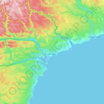 Chandler topographic map, elevation, terrain