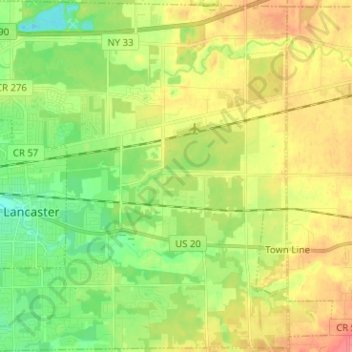 Lancaster topographic map, elevation, terrain